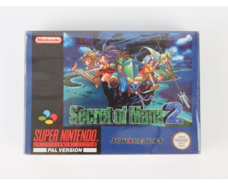 Super Nintendo (SNES) Seiken Densetsu 2 (Secret of Mana) (PAL) [Repro Box] Condition Report:  Game is boxed [in a reproductio