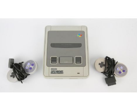Super Nintendo (SNES) Console, controllers + cables (PAL Version) Condition Report:  All items are unboxed and untested. 