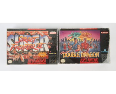 Super Nintendo (SNES) brawler bundle Includes: Super Double Dragon and Super Street Fighter II Condition Report:  Double Drag