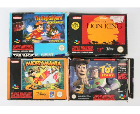 Super Nintendo (SNES) Disney/Pixar bundle Includes: Toy Story, Mickey Mania, The Lion King and The Magical Quest starring Mic