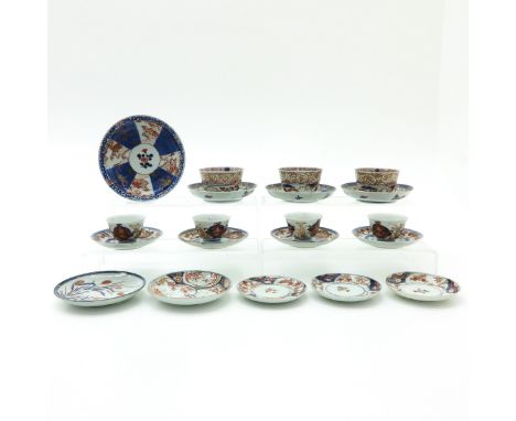 Including seven cups and thriteen saucers in diverse sizes and decors, 18th Century, largest saucer is 14 cm. in diameter, ch