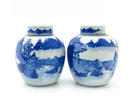 Landscape decor with mountains and scenes on water, marked with double ring, 24 cm. tall.