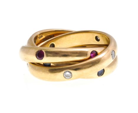 Set with diamonds, 1995, ring size 17.