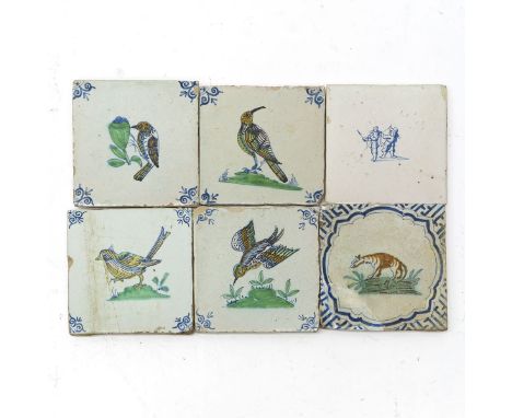 Including tile depicting a fox in polychrome decor.