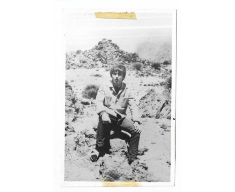 George Harrison black and white photograph taken on holiday in Greece by Astrid Kirchherr. This item is formerly the property