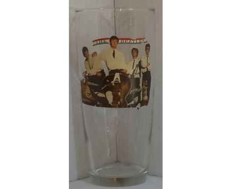 Original Beatles Glass Tumbler with colour transfer print of the group 1964 