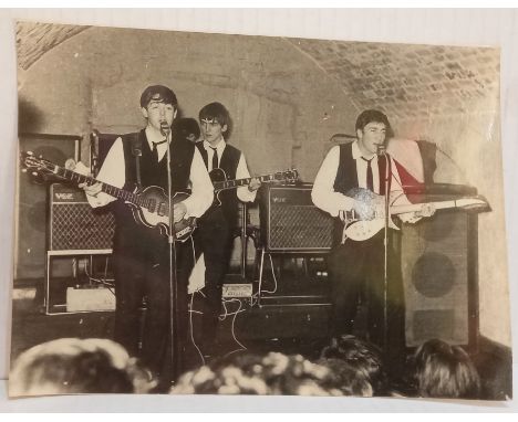 Photograph of The Beatles by Peter Kaye in the Cavern Club measures approx 8”x6” This item is formerly the property of Assist