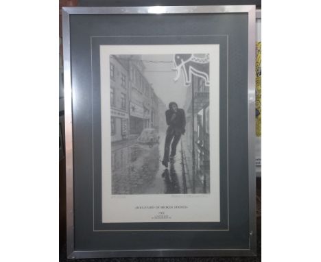 Klaus Voormann Boulevard Of Broken Strings limited edition signed print No 64/250 framed and glazed image size approx 22”x20”