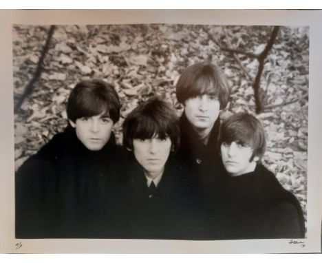 Robert Freeman original Black and white photograph Artist Proof print of The Beatles gifted to Mike Evans who organized The A