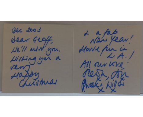 Handwritten Christmas Card from Stella McCartney to Geoff. This item is formerly the property of Beatles Recording Engineer G