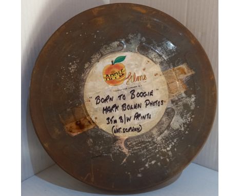 Apple Films canister handwritten label reads Born To Boogie Mark Bolan 35mm B/W Print 