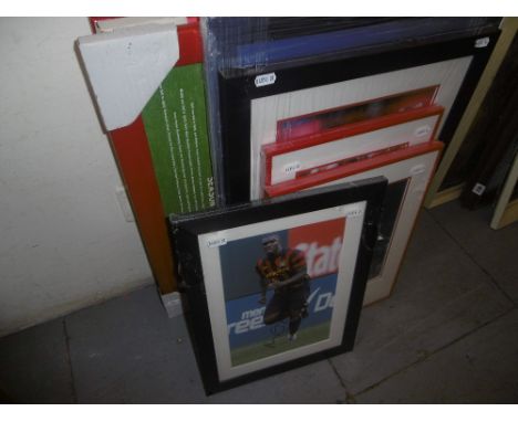 FIVE SIGNED FRAMED FOOTBALL STARS, FERNANDO TORES AND OTHERS