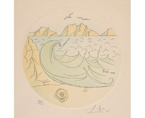 Dali, Salvador (1904-1989) "Aquarius" 1978, Farbradierung, 71/250, u. sign./num., i.d. Platte sign./dat., aus der Zodiac Suit