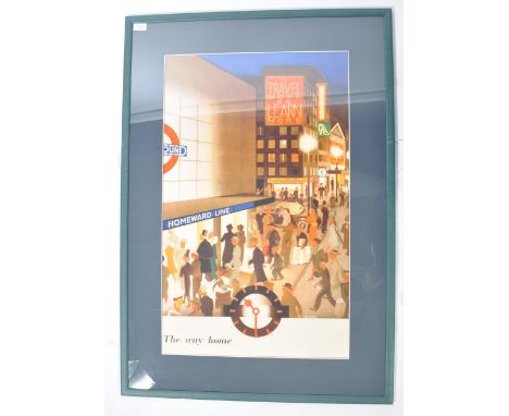 A vintage 20th century reproduction London Underground travel poster The Way Home depicting the Homeward Line street scene wi