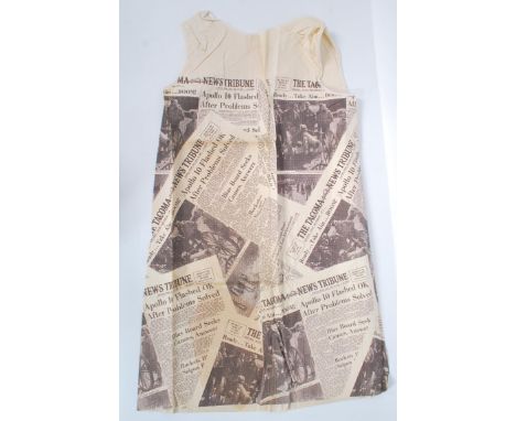 An original 1960's ' Swinging Sixties ' newspaper dress in the manner of Mary Quant. The dress in very good condtion, appears