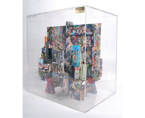 A 20th century mixed media sculpture set within a perspex display case. The case with notation for R Nichols 2004 - Opus 2094