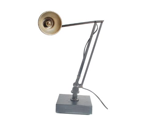 A stunning early to mid 20th century anglepoise desk lamp, the lamp believed to be World War Two / WWII era bomber Navigators