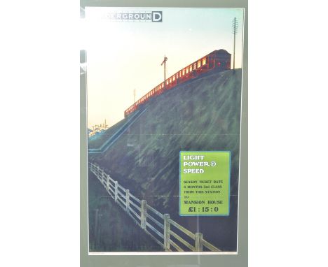 A vintage 20th century reproduction London Underground travel poster Underground Light Power &amp; Speed depicting the train 