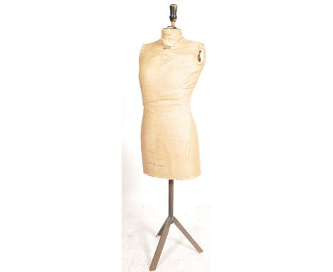 A vintage early 20th century dressmakers haberdashery mannequin of cloth construction with makers name R D Franks of London. 