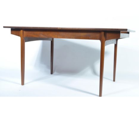 Bath Cabinet Makers - A retro 1960's extending dining table of rectangular form having a flip out leaf to centre with extensi