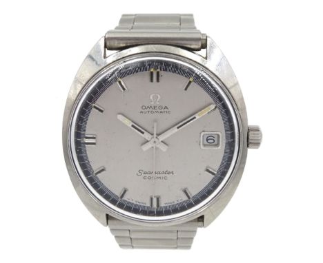 Omega Seamaster Cosmic gentleman's stainless steel automatic wristwatch, back case Ref. 166026- TOOL 107, silvered dial with 