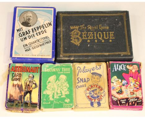 A large collection of mostly 20th century card games, including 'Astronaut Card Game', 'Alice, a Pepys Game from the Walt Dis