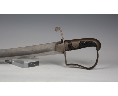 A George III 1796 pattern light cavalry trooper's sabre by Dawes of Birmingham, with curved single-edged blade, blade length 