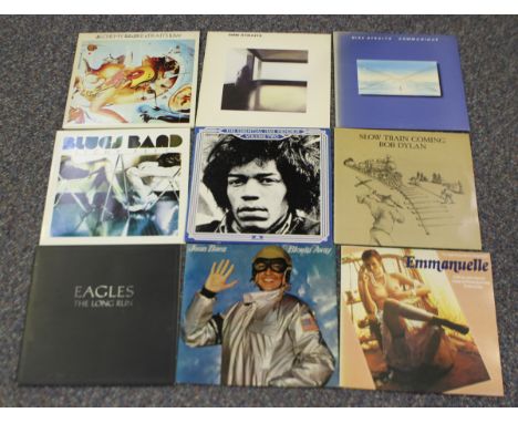 A collection of mainly 1970s LP records, including albums by Bob Dylan, The Eagles and Dire Straits.Buyer’s Premium 29.4% (in