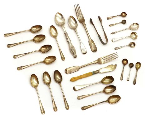 A collection of silver flatwareto include a set of ten silver coffee spoons by Joseph Rodgers &amp; Sons, Sheffield 1911, and