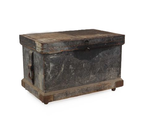A painted oak tool chest,20th century, with removable and sliding interior compartments,98.5cm wide60cm deep58cm highConditio