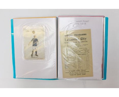 Leicester City: A collection of assorted Leicester City memorabilia to comprise: Nottingham Forest programme 13/11/48; 1952-5