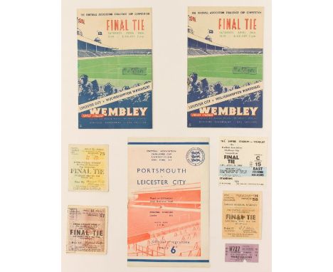 Leicester City: A pair of 1949 F.A. Cup Final programmes, Leicester City v. Wolverhampton Wanderers, together with a 1949 F.A