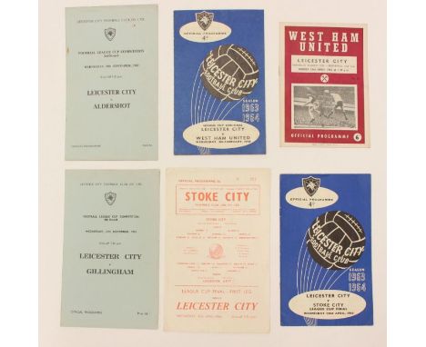 Leicester City: A collection of programmes from the 1963-64 Leicester City League Cup run to comprise: Aldershot, 25/9/63; Gi