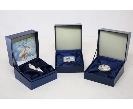 A group of three Border enamel boxes from The Snowman series (3), boxed&nbsp;