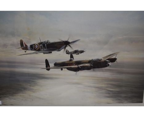 Memorial flight print by Robert Taylor, signed by pilots