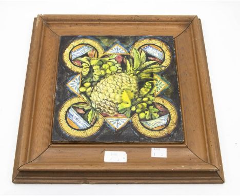 Two hand-painted Minton Hollins ceramic tiles, written in manuscript verso 'painted by W B Simpson of 456 West Strand, London
