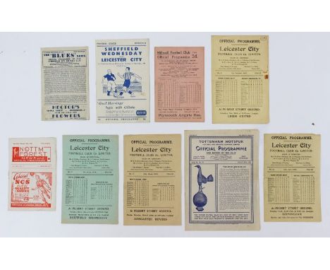 Leicester City: A collection of nine Leicester City programmes, 1947-48 season, to comprise: Birmingham City, 20/9/47, pen ch