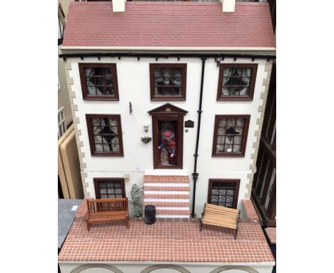 Dolls House: A quality dolls house, Honeypot Cottage, Victorian style, three storey house, fully furnished with lighting. Wid