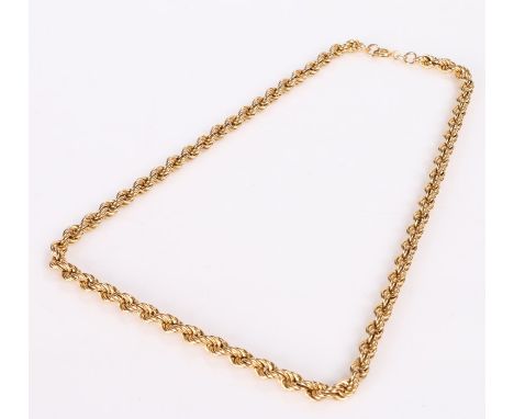 9 carat gold necklace, of rope twist design, 10.2 grams