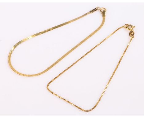 Two 9 carat gold bracelets, 1.6 grams