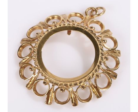 9 carat gold coin mount, 5.4 grams
