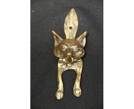 Brass door knocker in the form of a fox