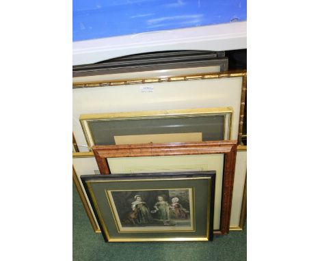 After Pierre-Joseph Redouté, three botanical prints, further prints a portrait of a gentleman, etc, (qty)