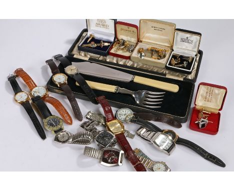 Collection of wristwatches, to include Loaded, Berge, Citron, Highland park, Van Heusen, Sekonda, Timex, Acctim, also togethe