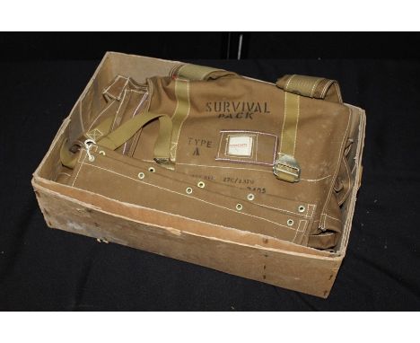 A 1968 dated Royal Air Force Type A Survival Pack, stamped with broad arrow, serial and stores numbers, in original box