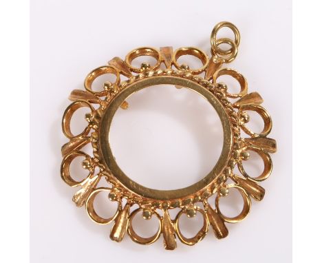 9 carat gold coin mount, 5.3 grams