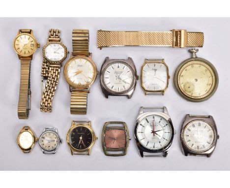 A SELECTION OF WATCHES AND WATCH HEADS, to include Pulsar, Nivada, Aldo, Montine, Ingersoll etc., together with an Ancre pock