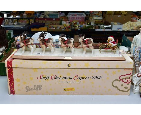 A BOXED STEIFF LIMITED EDITION CHRISTMAS EXPRESS 2006, No. 128/750, comprising Santa teddy seated in a sleight with sack cont