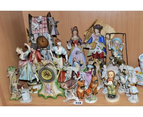 A COLLECTION OF LATE 19TH AND 20TH CENTURY CONTINENTAL MOSTLY FIGURAL CERAMICS, including Goebel dog salt and pepper post and