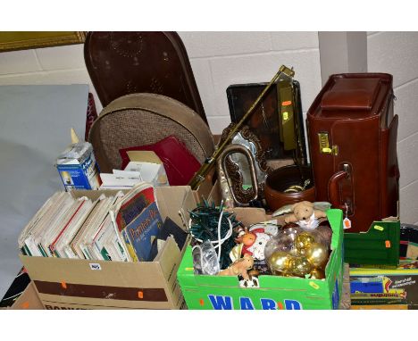 FOUR BOXES OF ASSORTED ITEMS to include Autosport / Motorsport magazines, approximately one hundred and fifteen titles from t